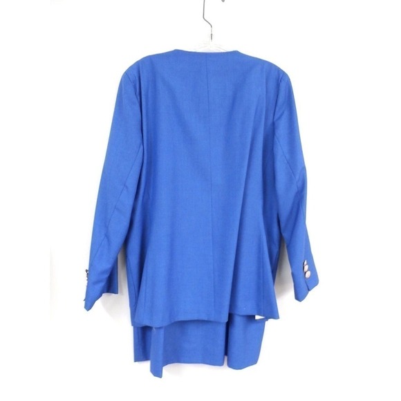 Woolrich Woman 2PC Skirt Suit Blue Career Plus 14 NWOT Never Worn Gold Buttons - Picture 3 of 5